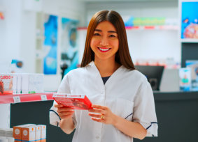 pharmacist smiling