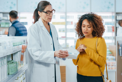 pharmacist talked to her patient